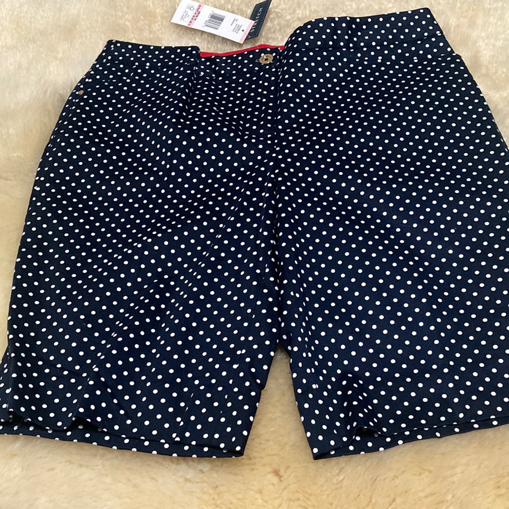Navy with white dots Bermuda shorts size 10